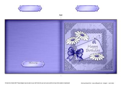 Daisies on Metallic Lace Cut and Fold Quick Card