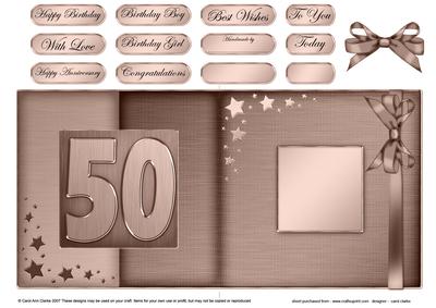 50th Metallic Age Fold Back Card