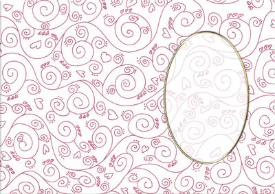 A5 Pretty Rose Swirls Card Front or Insert