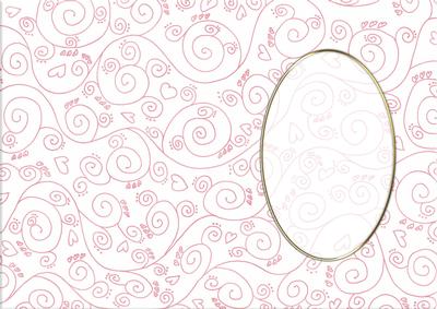 A5 Pretty Rose Swirls Card Front or Insert