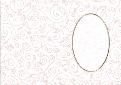 A5 Pretty Rose Swirls Card Front or Insert