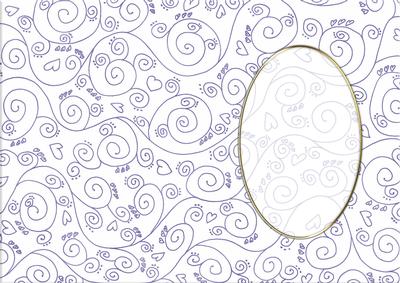 A5 Pretty Rose Swirls Card Front or Insert