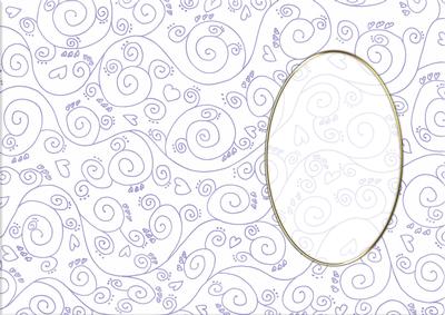 A5 Pretty Rose Swirls Card Front or Insert