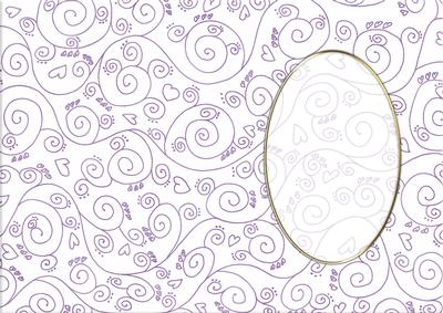 A5 Pretty Rose Swirls Card Front or Insert