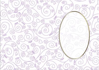 A5 Pretty Rose Swirls Card Front or Insert