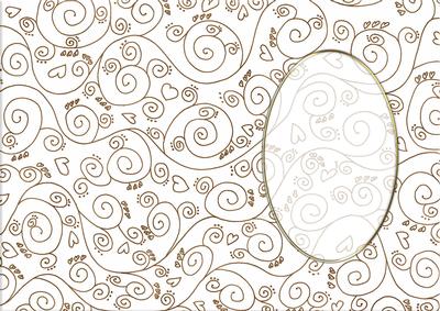 A5 Pretty Rose Swirls Card Front or Insert