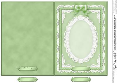 5 x 7 Pearls, Lace and Ribbon Plain Card Base