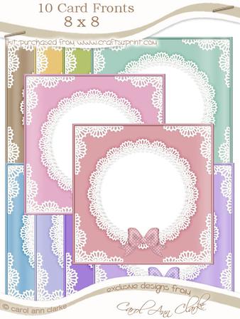 8 x 8 Pearls and Lace Card Fronts Kit