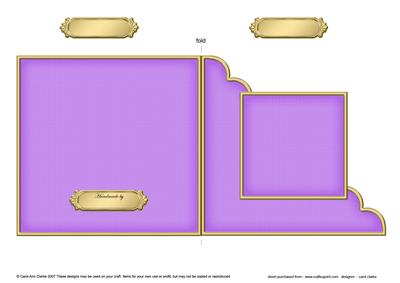 Square Cut and Fold Corner Card Plain Card Base