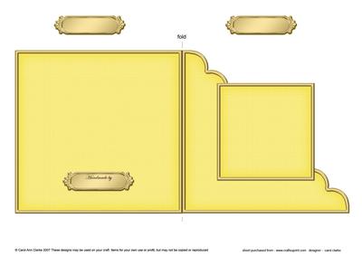 Square Cut and Fold Corner Card Plain Card Base