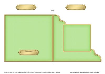 Square Cut and Fold Corner Card Plain Card Base