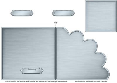 Square Cut and Fold Shell Corner Card Plain Card Base