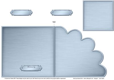 Square Cut and Fold Shell Corner Card Plain Card Base