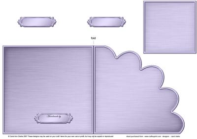 Square Cut and Fold Shell Corner Card Plain Card Base