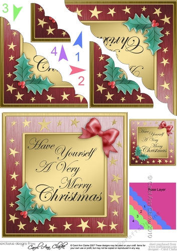 Elegant Christmas Greetings Scallop Corner side stacker Topper