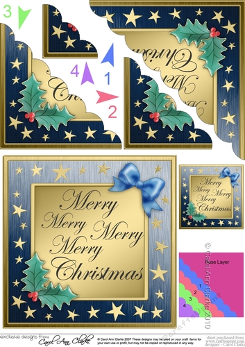 Elegant Christmas Greetings Scallop Corner side stacker Topper