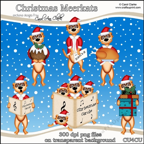 Christmas Meerkats - CU4CU Digital Clip Art Set