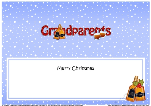 Large DL Merry Christmas GRANDPARENTS with Whisky insert
