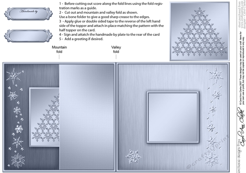 Christmas Snowflake Tree - No-Hole Fold Back Card