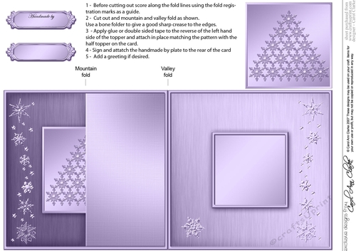 Christmas Snowflake Tree - No-Hole Fold Back Card