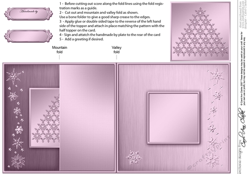 Christmas Snowflake Tree - No-Hole Fold Back Card