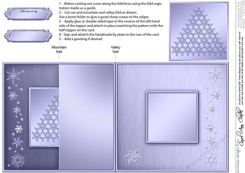 Christmas Snowflake Tree - No-Hole Fold Back Card
