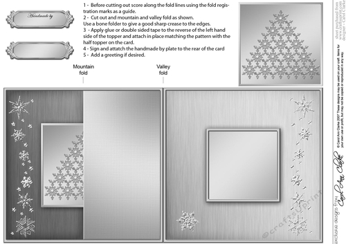 Christmas Snowflake Tree - No-Hole Fold Back Card