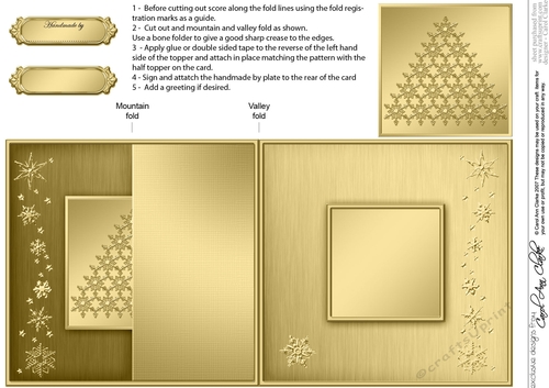 Christmas Snowflake Tree - No-Hole Fold Back Card
