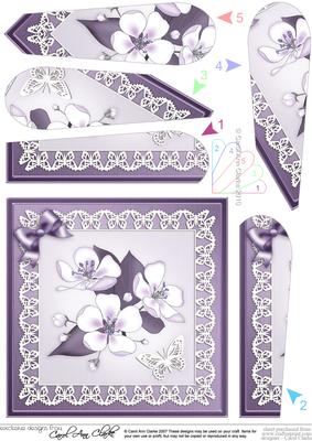 Apple Blossom Quick Card with Fan Pyramage Topper