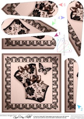 Elegant Boudoir Quick Card with Fan Pyramage Topper