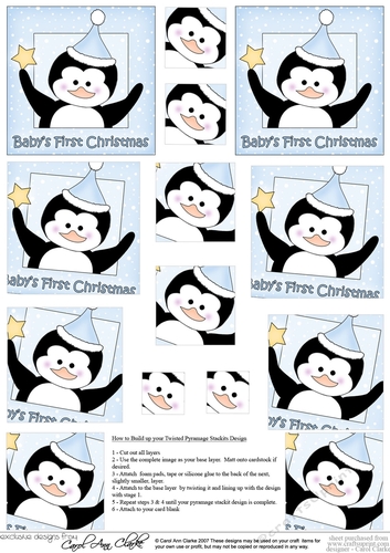 Babys First Christmas Penguin - Twisted Pyramage sheet