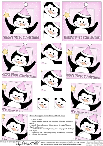 Babys First Christmas Penguin - Twisted Pyramage sheet