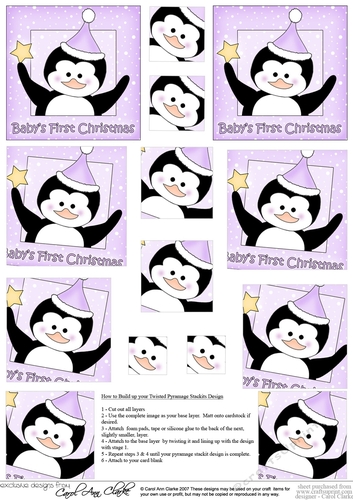 Babys First Christmas Penguin - Twisted Pyramage sheet