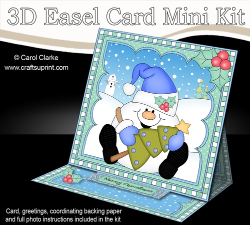 3D Easel Card Mini Kit - Christmas Snowball Sam has a Letter for Santa