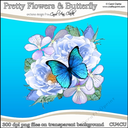 Pretty Flowers & Butterfly - CU4CU Digital Clip Art Set