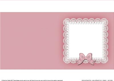 Square Pearls and Lace Card Front or Insert