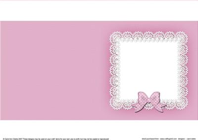 Square Pearls and Lace Card Front or Insert