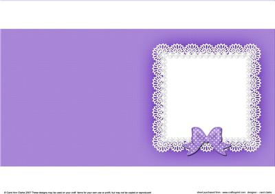 Square Pearls and Lace Card Front or Insert