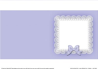 Square Pearls and Lace Card Front or Insert