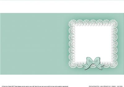 Square Pearls and Lace Card Front or Insert