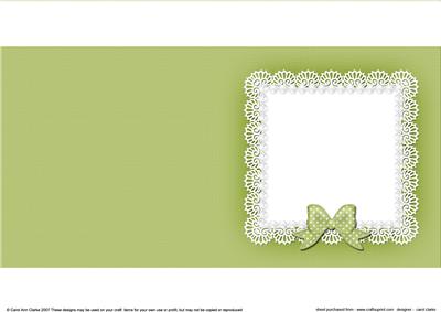 Square Pearls and Lace Card Front or Insert