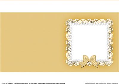 Square Pearls and Lace Card Front or Insert