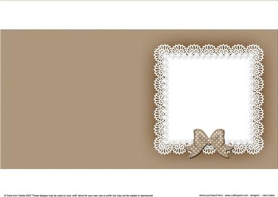 Square Pearls and Lace Card Front or Insert