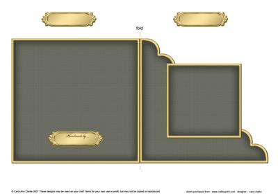 Square Cut and Fold Corner Card Plain Card Base