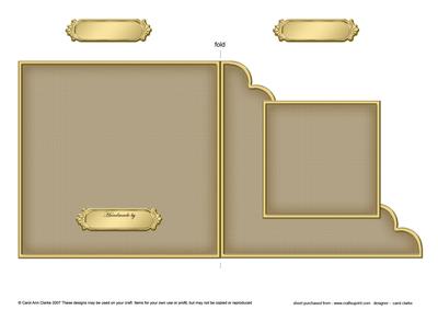 Square Cut and Fold Corner Card Plain Card Base