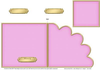 Square Cut and Fold Shell Corner Card Plain Card Base