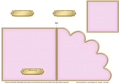 Square Cut and Fold Shell Corner Card Plain Card Base