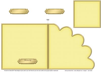 Square Cut and Fold Shell Corner Card Plain Card Base