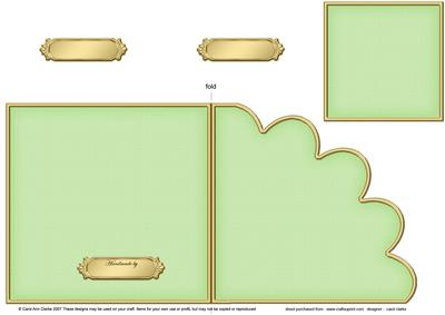 Square Cut and Fold Shell Corner Card Plain Card Base