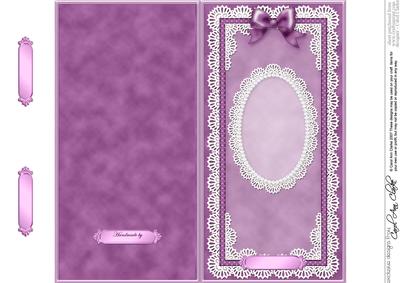 Dl Pearls, Lace and Ribbon Plain Card Base
